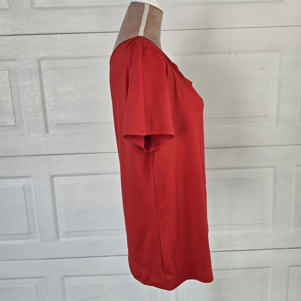 Faith Graphic Red Off Shoulder Tunic Top XL | Christian Aesthetic Boho Casual - Picture 5 of 14